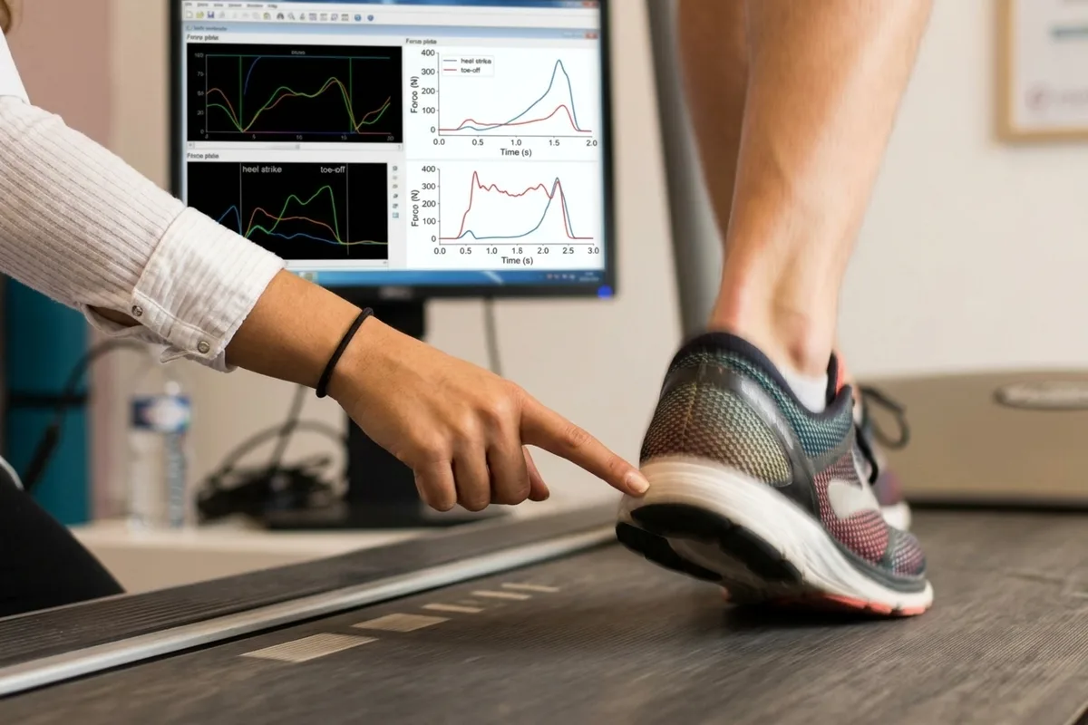 Analyse de la foulée d'un sportif sur tapis de course
